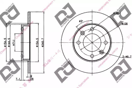 Тормозной диск DJ PARTS BD1182